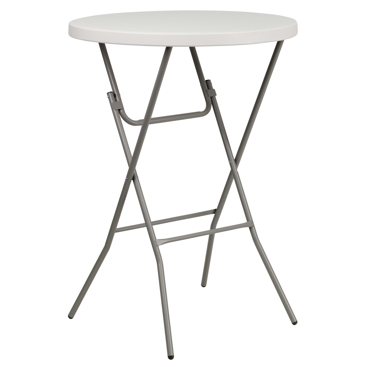 Emma and Oliver 2.63-Foot Round Plastic Bar Height Folding Table
